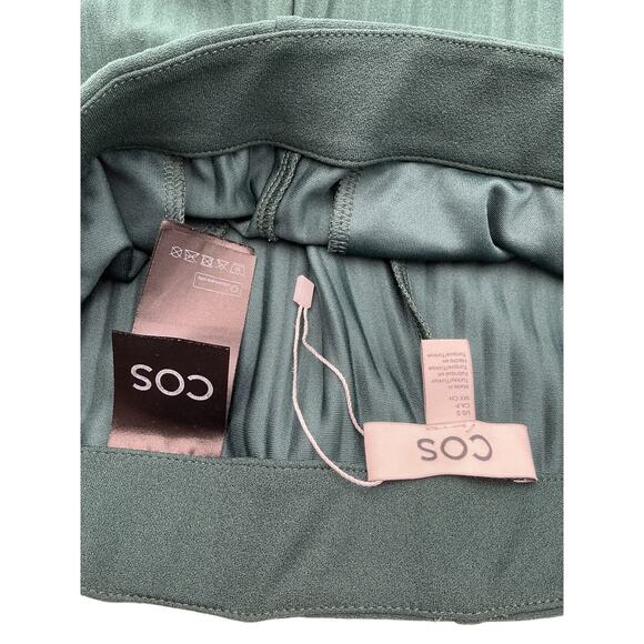 Cos Green Polyester Pleated Elasticated Pants Size S - Picture 3 of 3